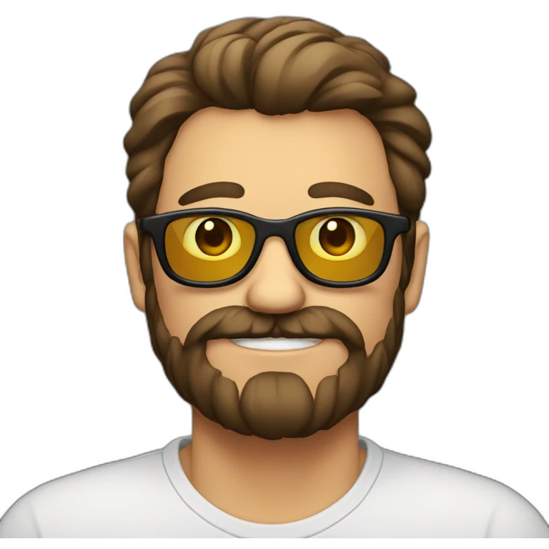 Hombre con barba y lentes emoji