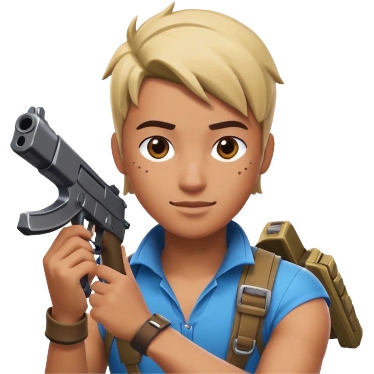 Make a person playing fortnite with clix emoji