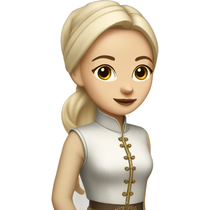 Light femal siamese in french outfit emoji