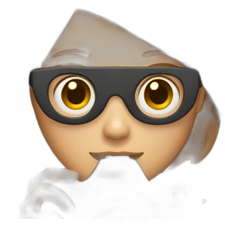girl with dark ginger hair holding a camera emoji