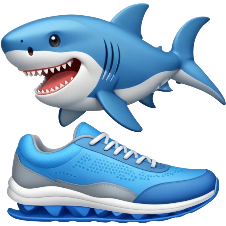 Tiburón con zapatillas azules  emoji