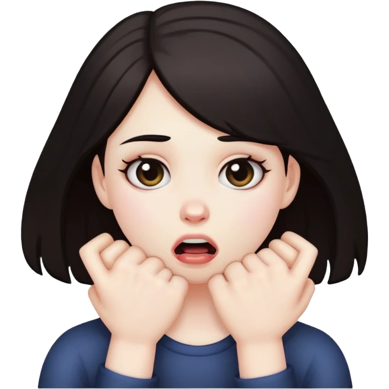 Girl choking herself  emoji