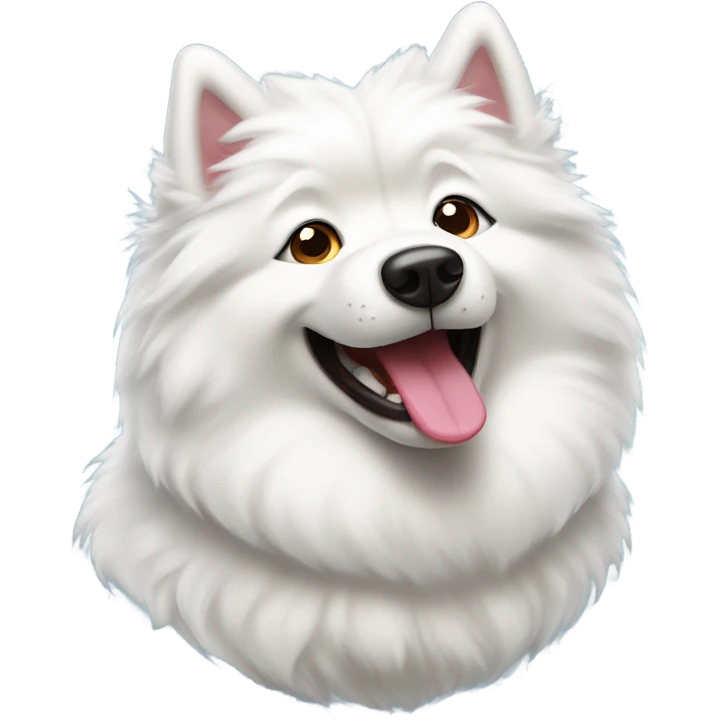 Playful Samoyed dog with tongue out emoji