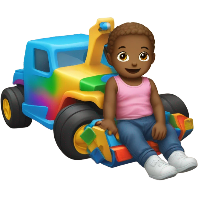Baby with truck emoji