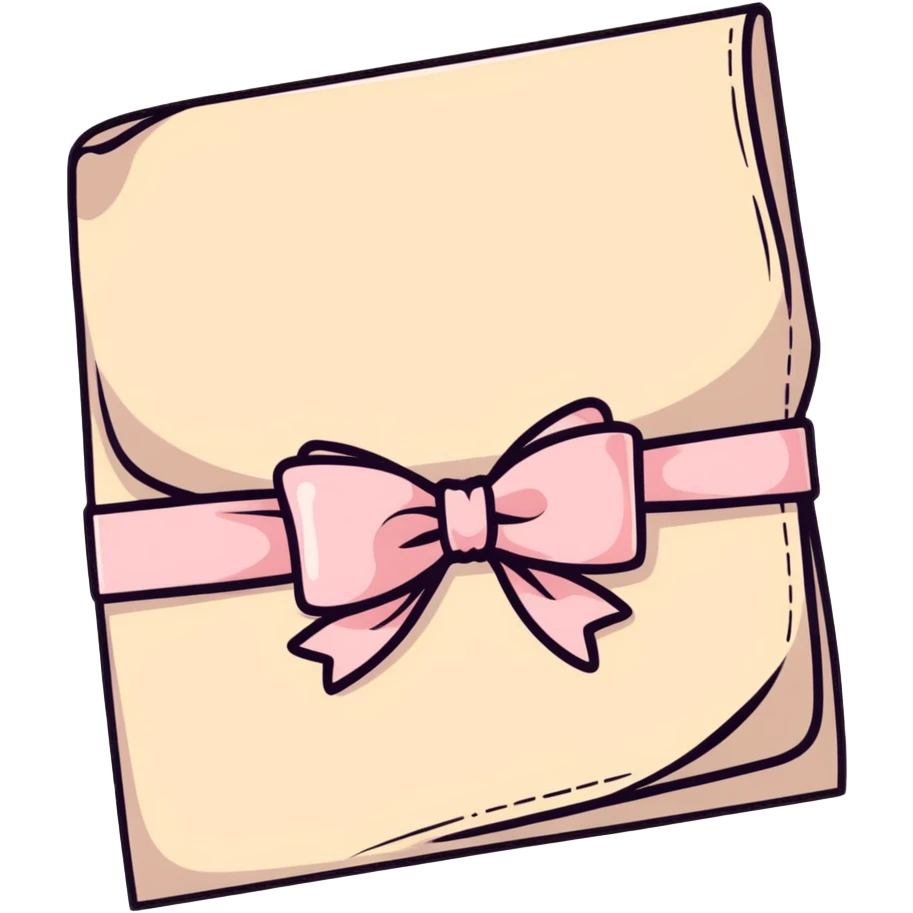 parchment tied with a pastel pink bow emoji
