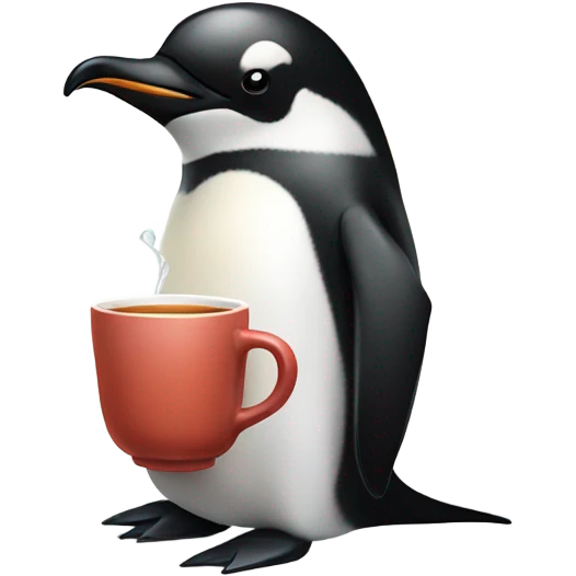 Penguin drinking tea emoji