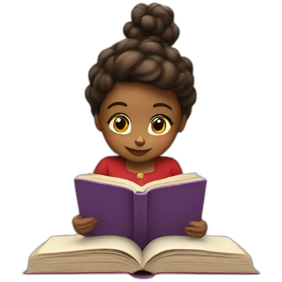 Christmas girl reads a book emoji