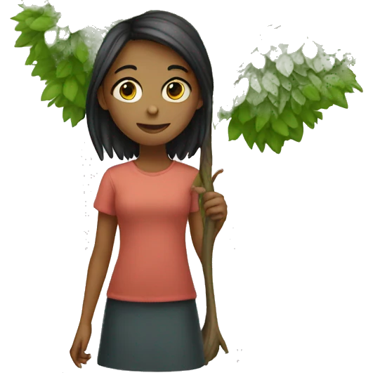 girl holding like tree emoji