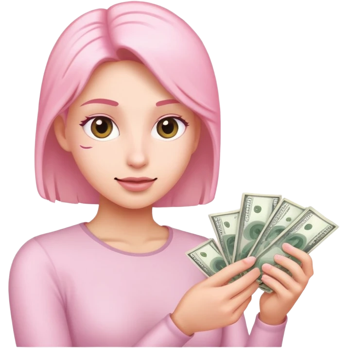 Light pink sending money emoji