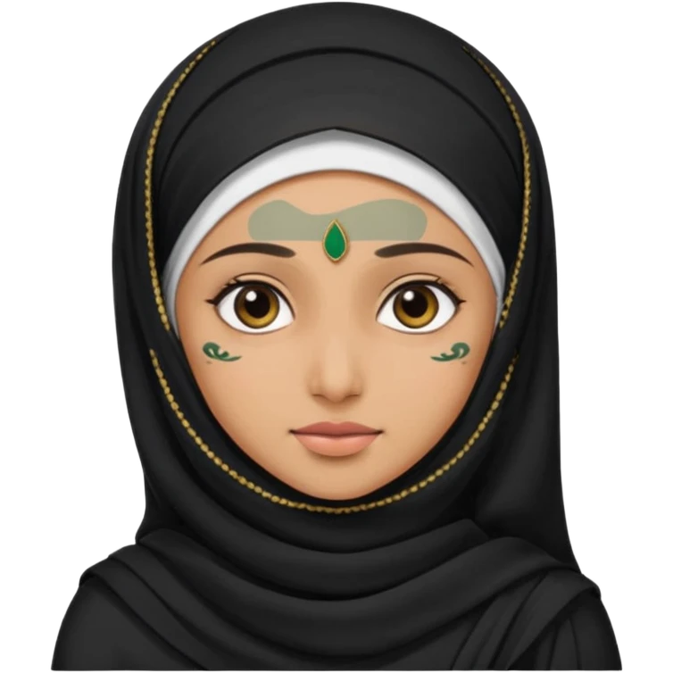 tamilnadu girl slim girl wear black saree with hijab in head create emoji like sticker emoji