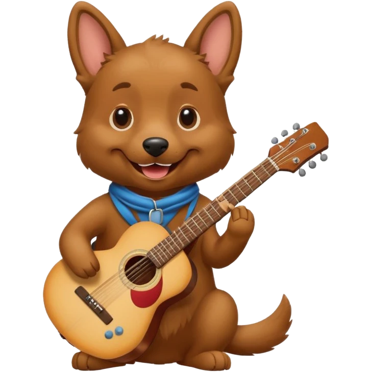 happy dog playing guitar emoji