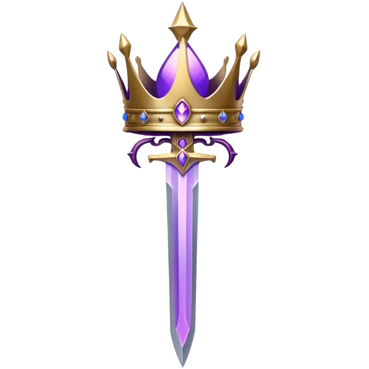 crown, purple aura, sword   emoji