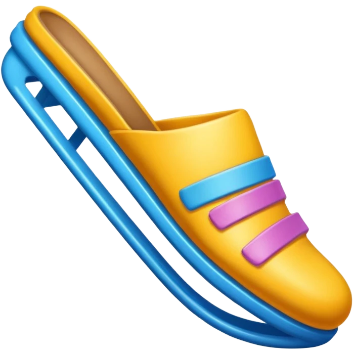 close up of a foot in a slipper on the stairs, bright colors emoji