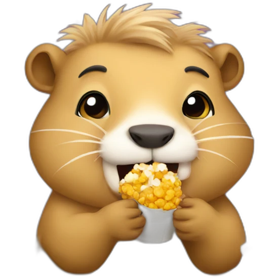 Cappybara Eating popcorn emoji