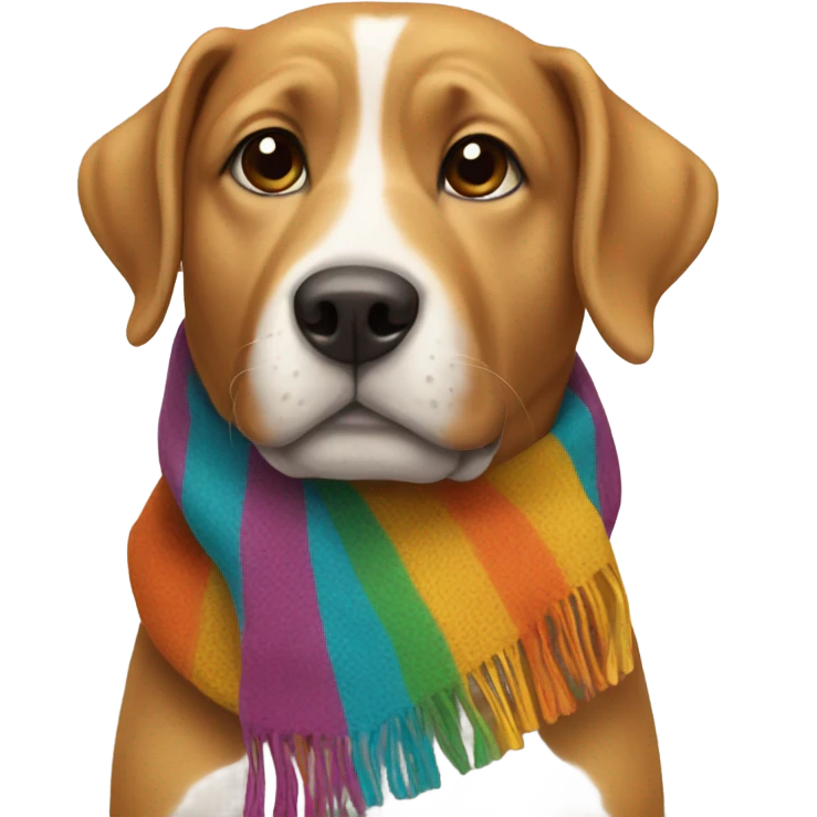 Dog wearing scarf emoji