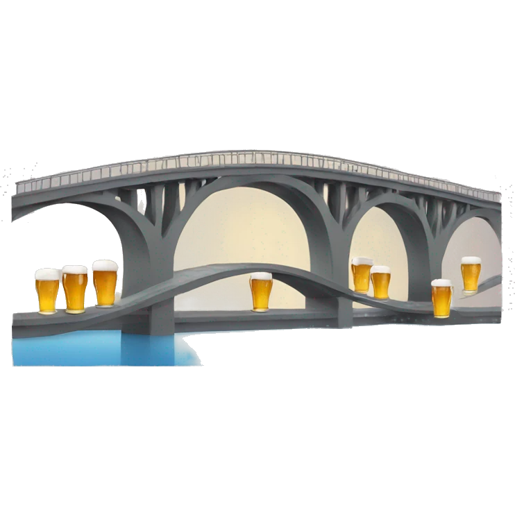 bridge with overlapping beer cup emoji