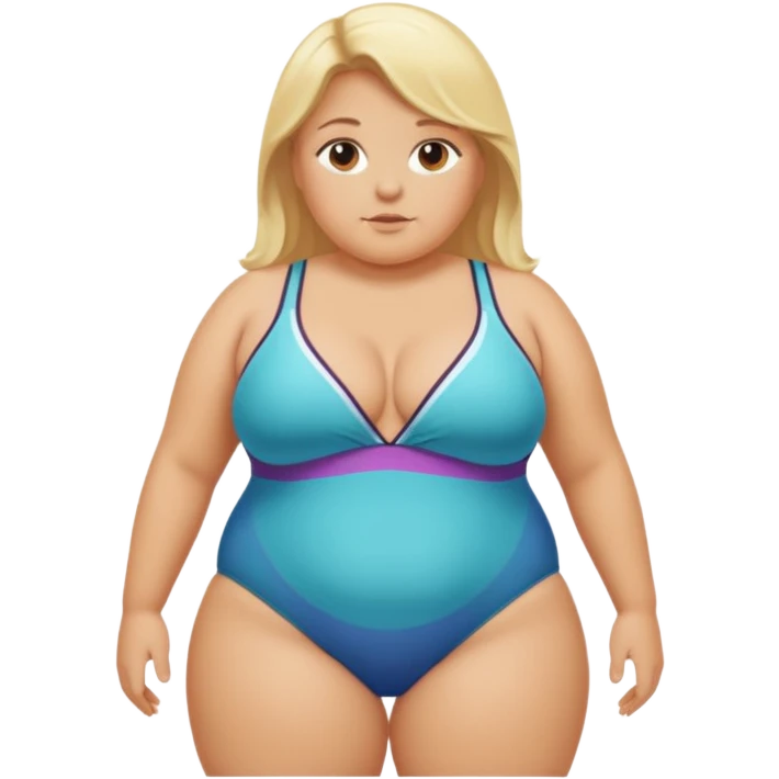 Obese blonde beach  emoji
