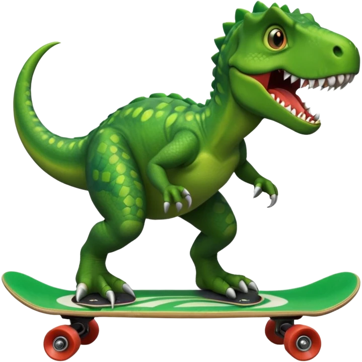 Dinosaur on a skateboard emoji
