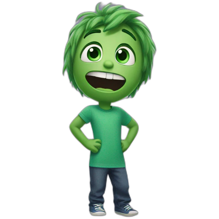 The green Fear in inside out emoji
