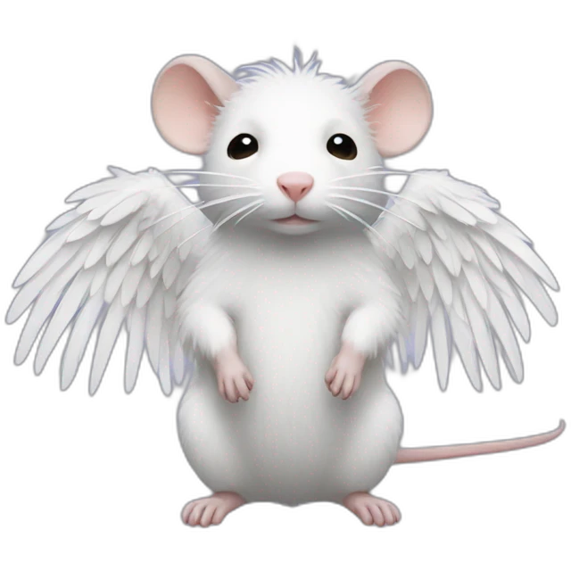 rat with white feather angel wings  emoji