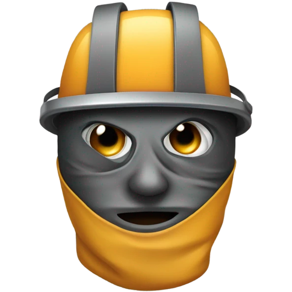 Dirty welder with welding mask flipped up emoji