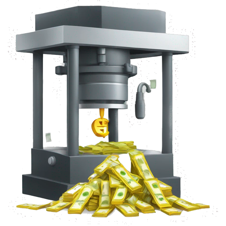 hydraulic press squashing money emoji