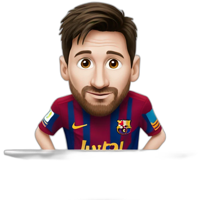lionel messi sniffing a table emoji