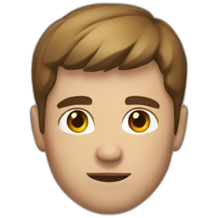 man with muscles,short hair,red eyes,brown hair emoji