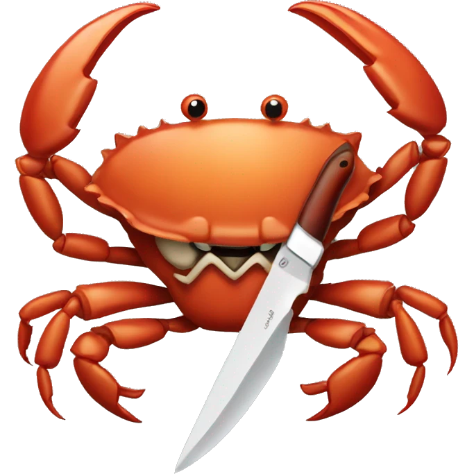 Crab holding a knife emoji