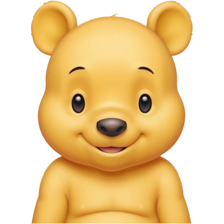 winee the pooh with yellow pastel skin cute and with no body no shirt only the head make itv bsmile emoji