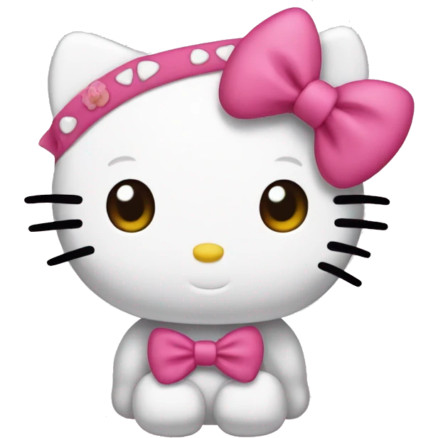 hello kitty with a cute bow  emoji