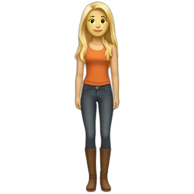 Nice women with blond Long hair full body emoji