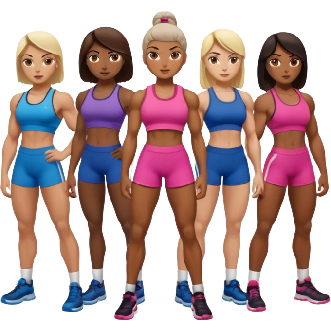 macho girl, different ones emoji