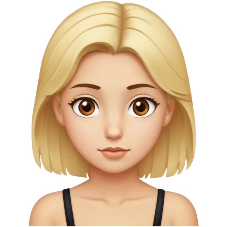 Brown-eyed girl with blond hair up to her chest emoji