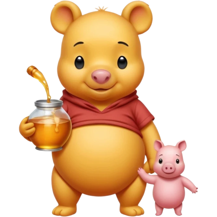 winnie the pooh whole body with honey and Piglet emoji