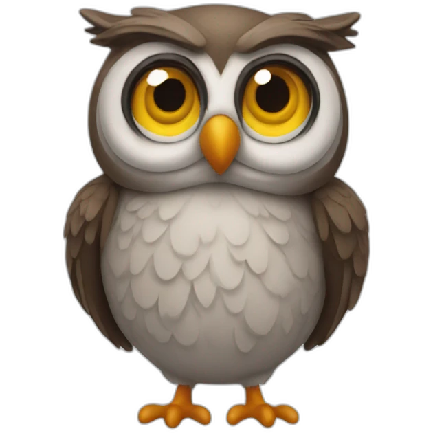 a goofy owl emoji