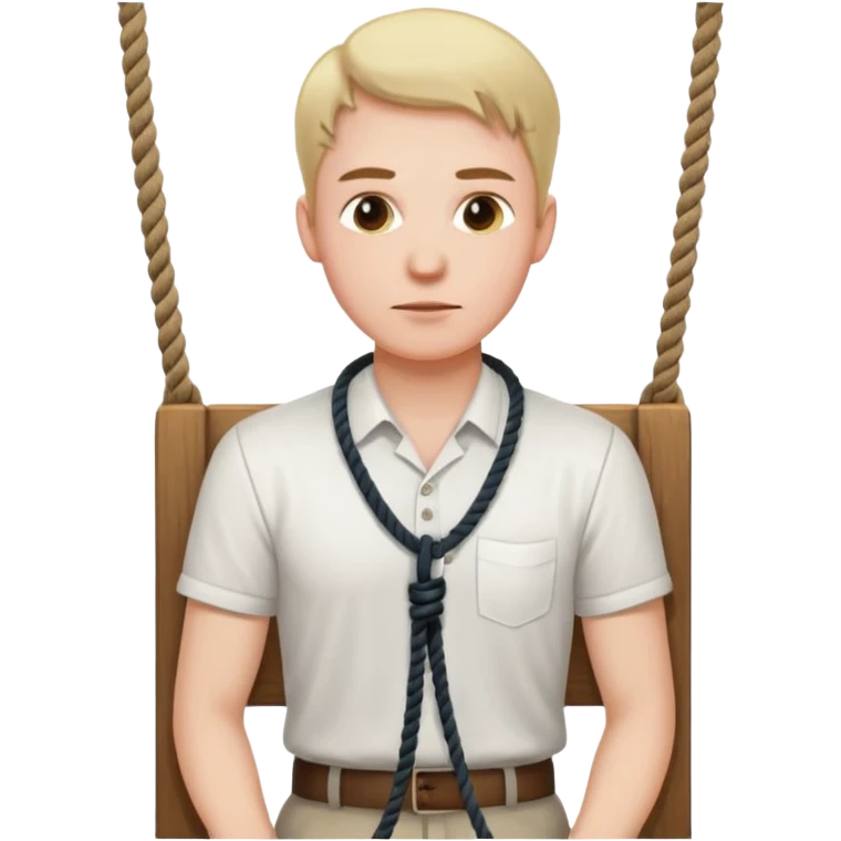 Man standing on chair planing to hang himself emoji