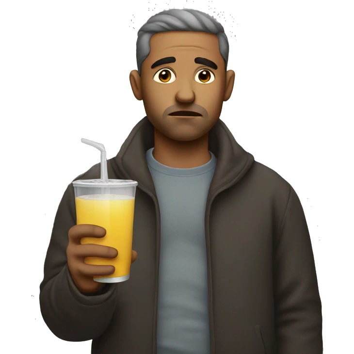 sad man with drink in hand emoji