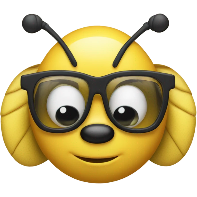 Bumble bee wearing glasses that spell 2025 emoji