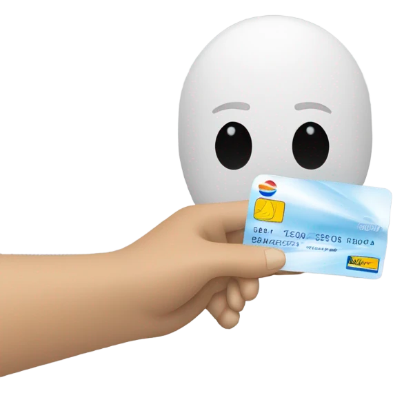 white hand with credit card from visa emoji