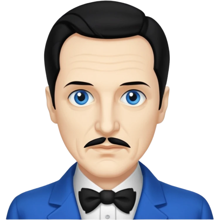 Vincent Price with blue eyes, black hair emoji