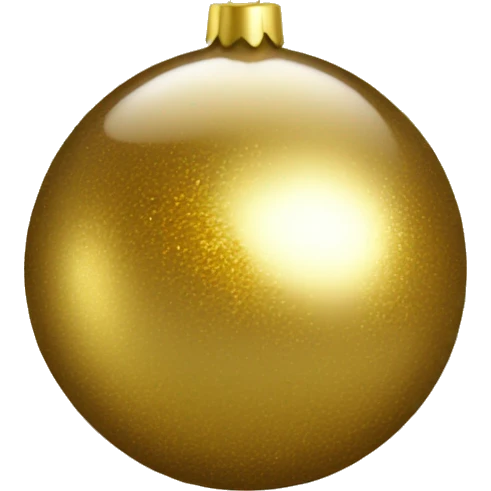 Golden round glass Christmas tree ball emoji