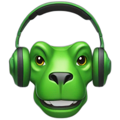 techsupport trex green headphones emoji