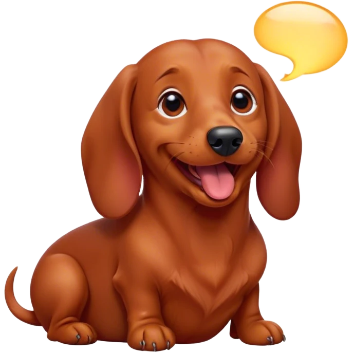 Cinematic Cute Yawning Red Dachshund Portrait Emoji, Head tilted slightly with a dramatic, wide-open yawn, showcasing a smooth red coat with a subtle luster, floppy ears slightly drooping, round brown eyes barely open in drowsy contentment, Simplified yet irresistibly adorable features, highly detailed, glowing with a soft, cozy glow, high shine, relaxed yet expressive, stylized with a touch of whimsy, bright and endearing, soft glowing outline, capturing the essence of a sleepy yet affectionate companion, so drowsy it feels like it could stretch right out of the screen and curl up for a nap! emoji