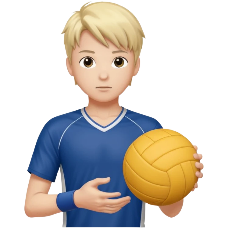 volleyball player, anime boy, with volleyball ball emoji