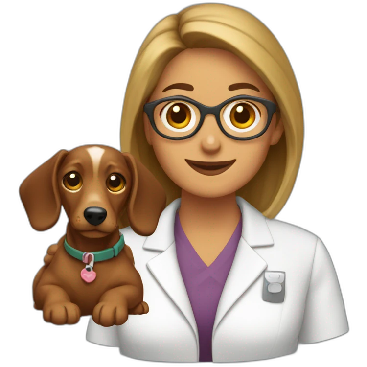 Profesora y teckel emoji
