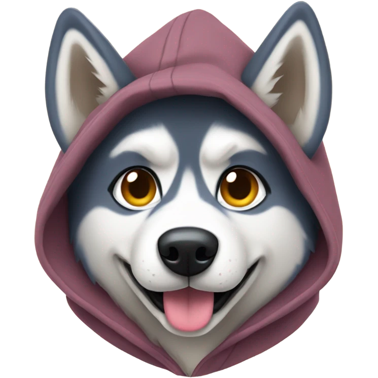 Husky wearing a hoodie emoji