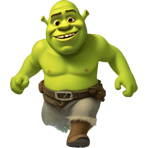 Shrek che cammina sull'acqua  emoji