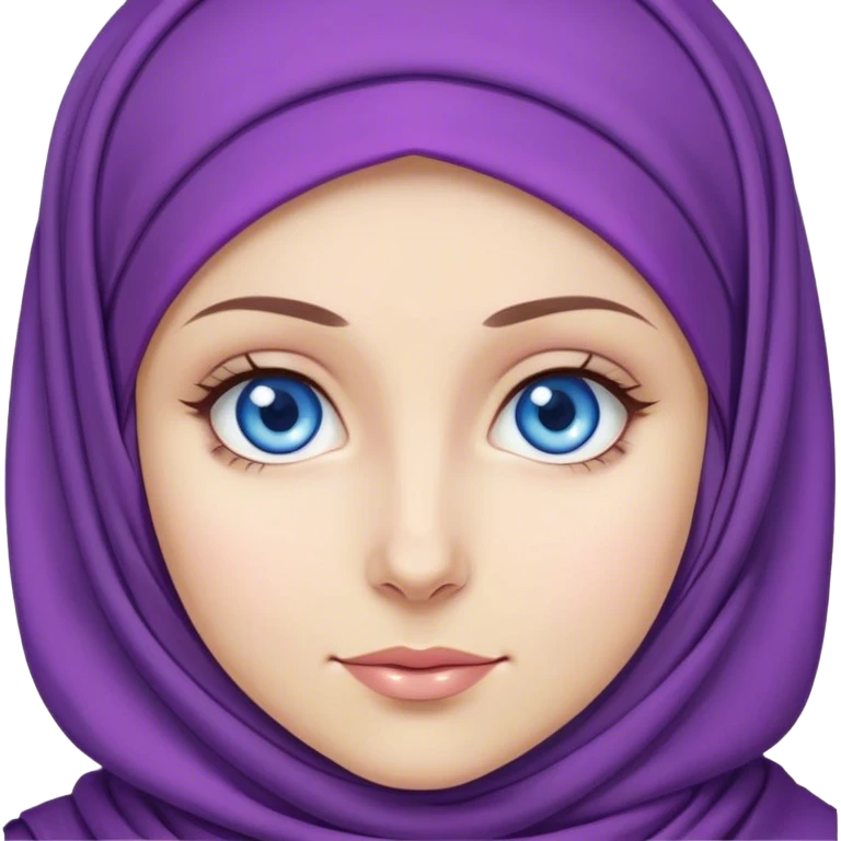 Turkish beautiful finish Konya girl blue eyes with purple color and ramadan hijab  emoji
