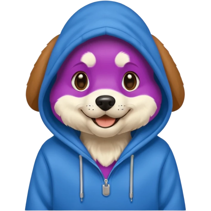 Dog wearing a hoodie emoji